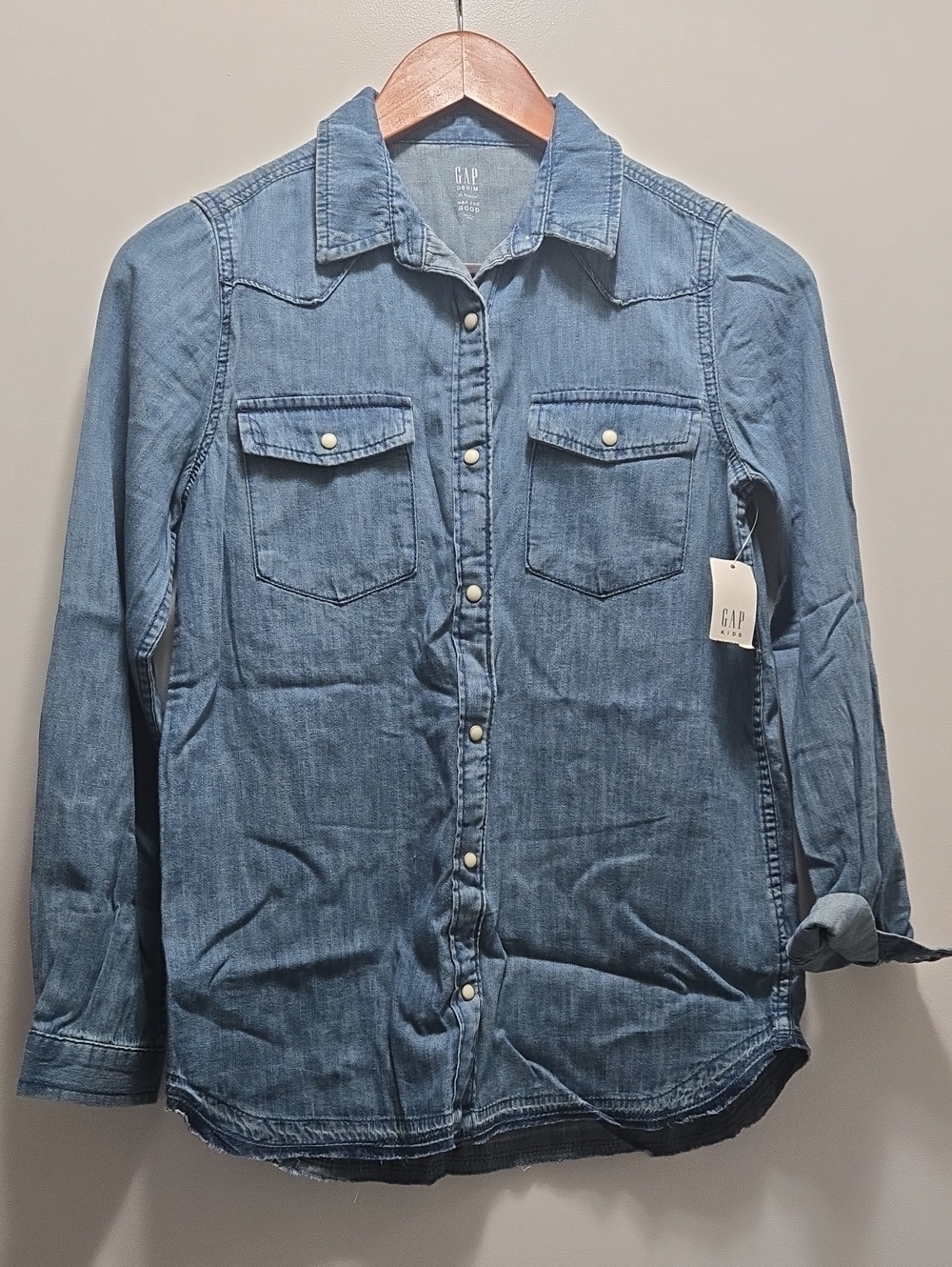 GAP Light Blue Denim Button-Up Shirt